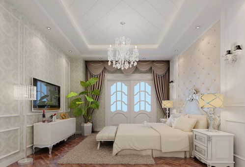 歐式臥室摩力克窗簾布藝效果圖 打造住宅室內裝飾的典雅風范
