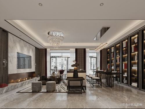 280平中式現代別墅豪宅裝修效果案例——復地領館別墅實景鑒賞