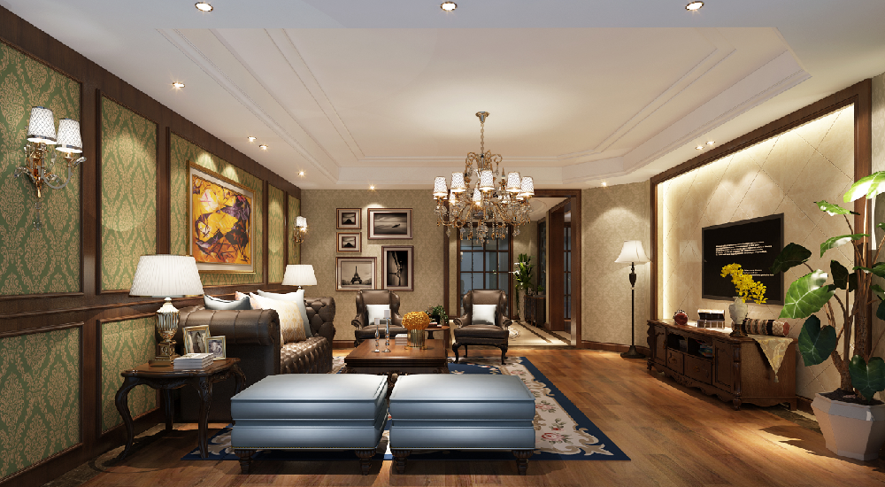 255平美式經典別墅豪宅裝修賞析 合生國際城吳宅實景，典雅氣度與舒適生活的完美融合